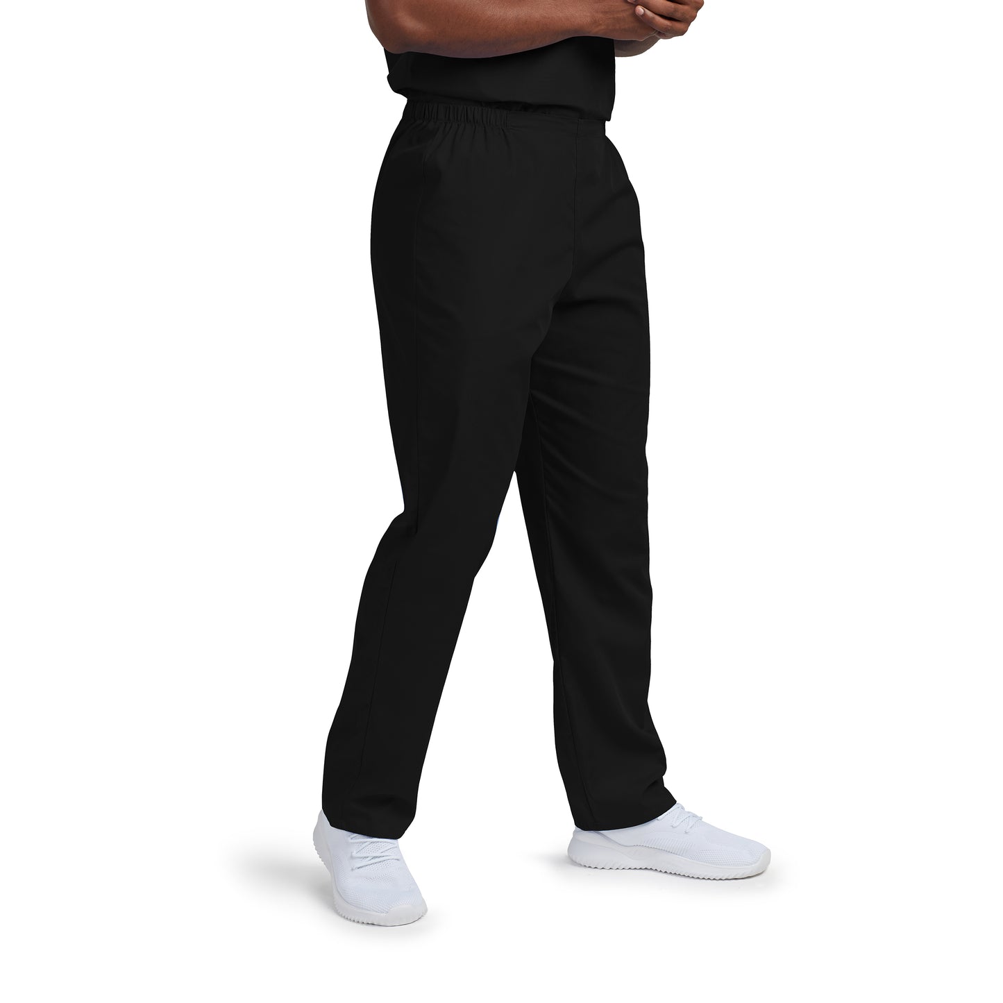 Scrub Zone LB411 Unisex No Pocket Flex Waist Scrub Pants Black Image