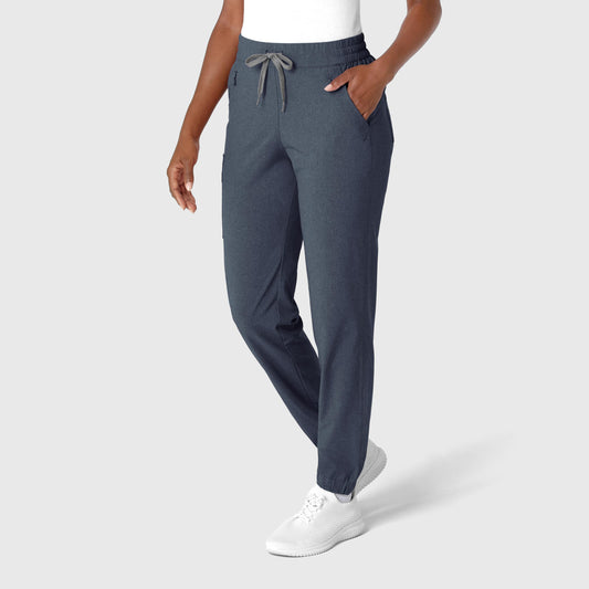 RENEW 5234 Jogger Scrub Pants Navy Heather Model Image Right Side | Wink