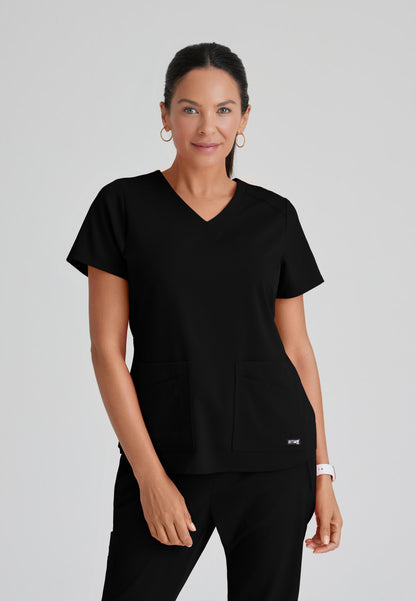 Greys Anatomy Stretch GRST011 Emma Scrub Top Black