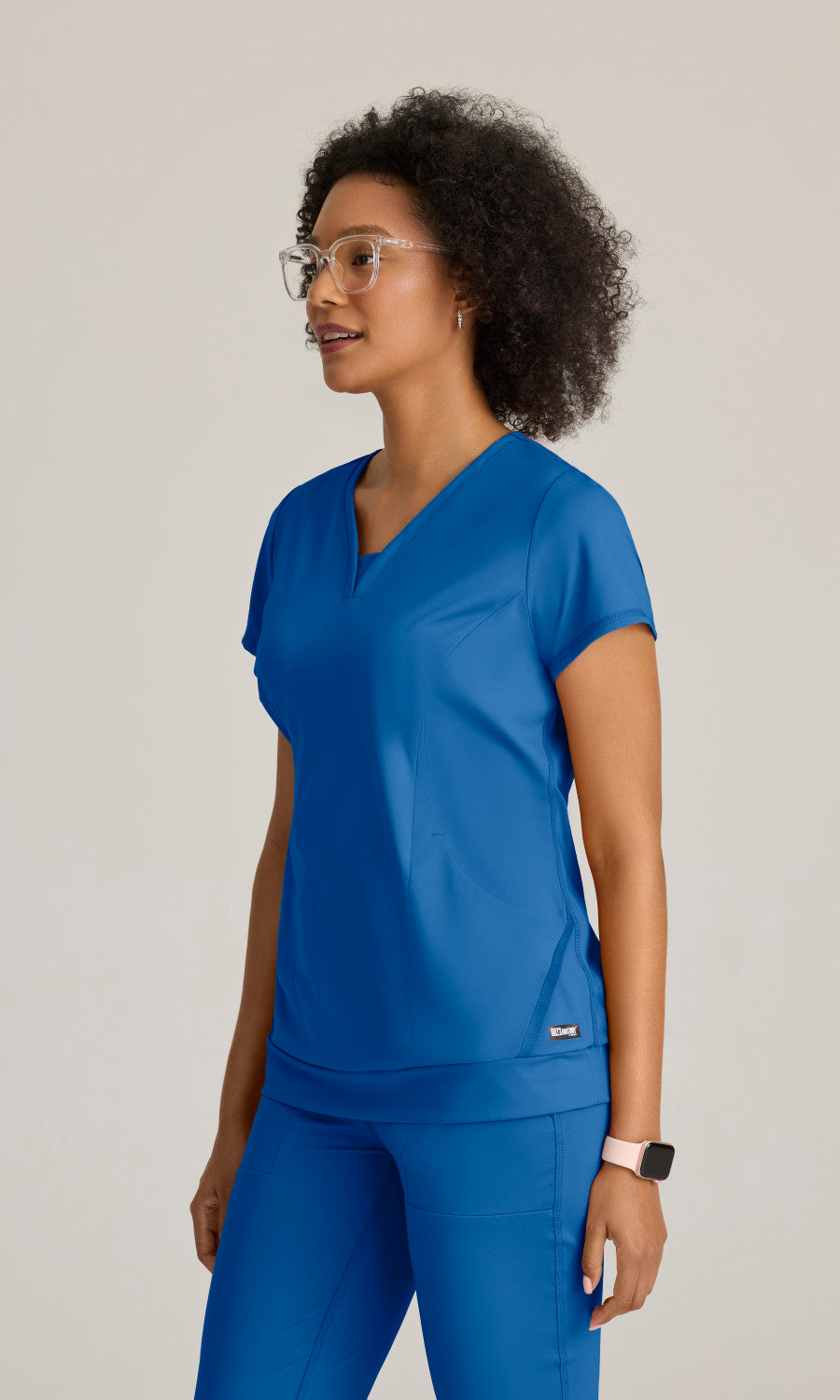 Grey's Anatomy Knits GRST250 Motivate Knit Scrub Top New Royal