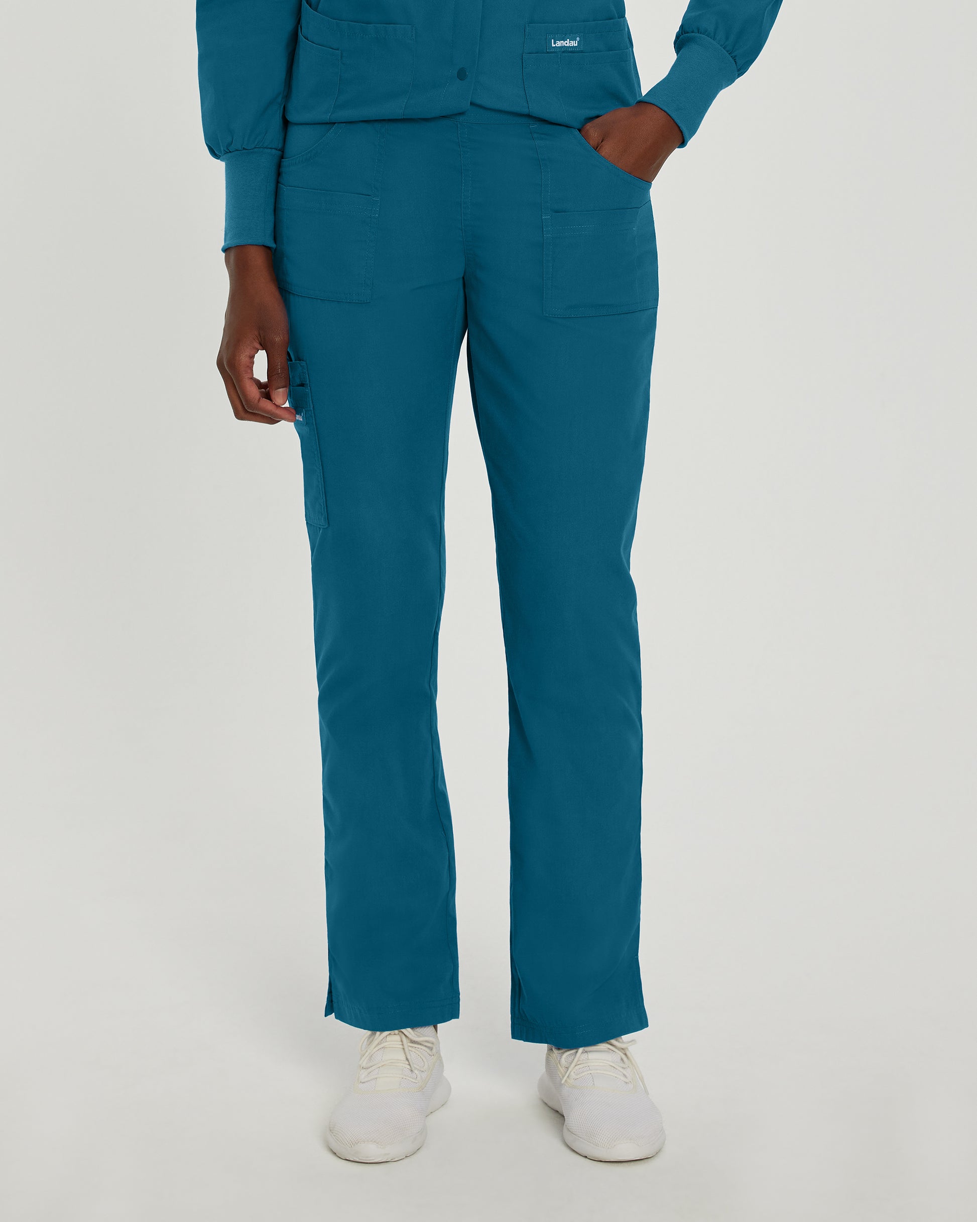 Essentials 8380 Women's Cargo Scrub Pants Caribbean Image