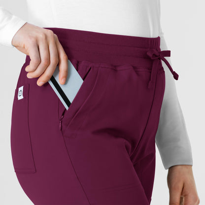 Thrive 5222 Cargo Straight Slim Leg Scrub Pants Wine Model Image Alternate | Wink