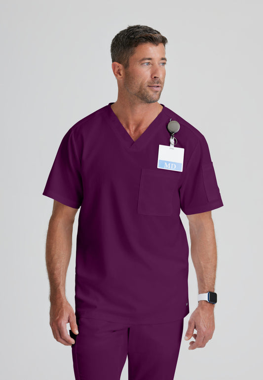 Greys Anatomy GRT091 Evan Scrub Top Wine