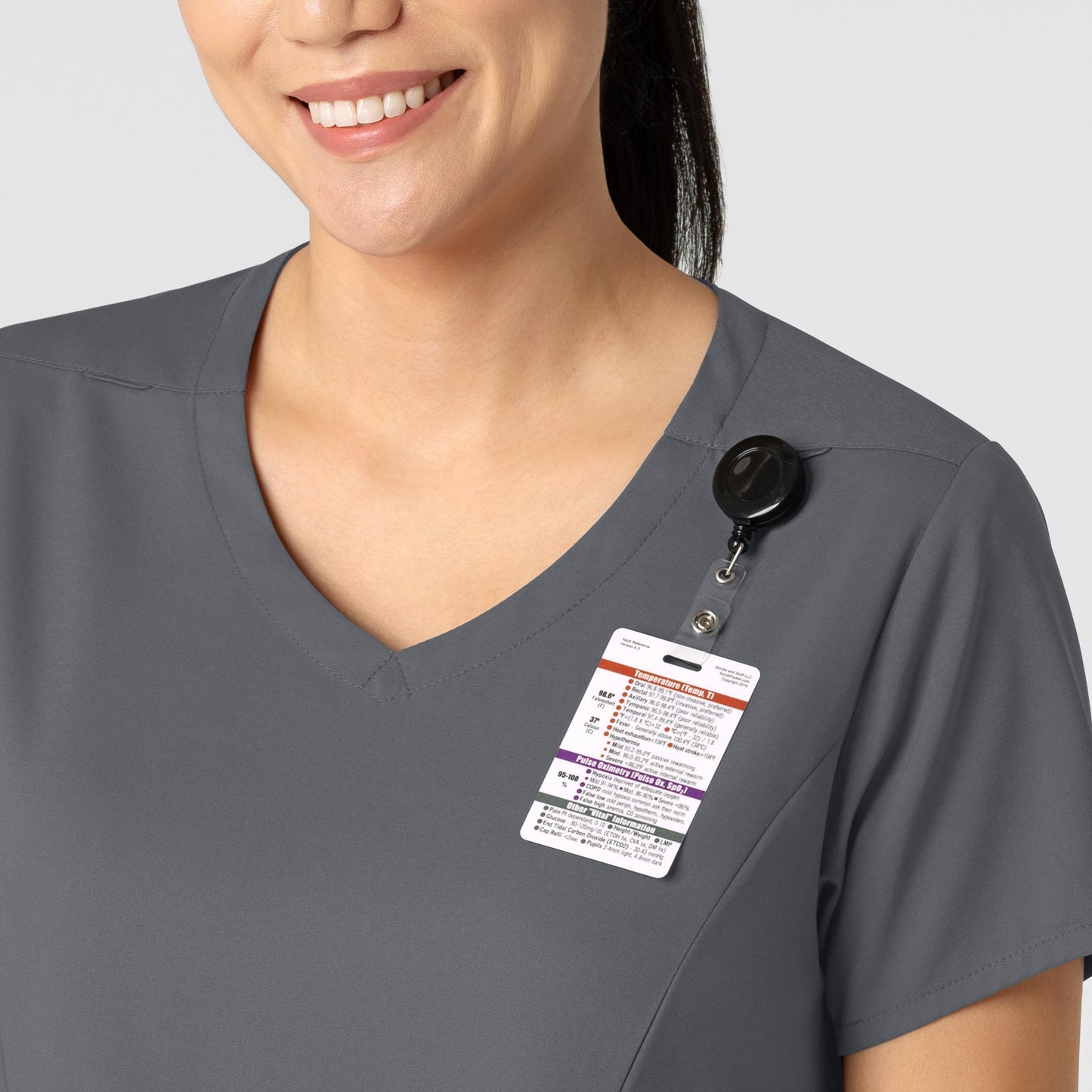 Boundless 6251 2-Pocket V-Neck Scrub Top Pewter Model Image Alternate | Wink