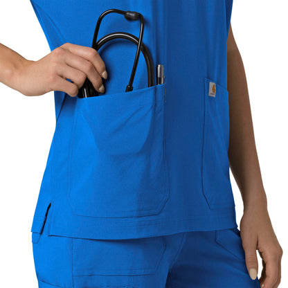 Force Cross-Flex C13110 Oversized V-Neck Scrub Top Royal Model Image Alternate | Carhartt