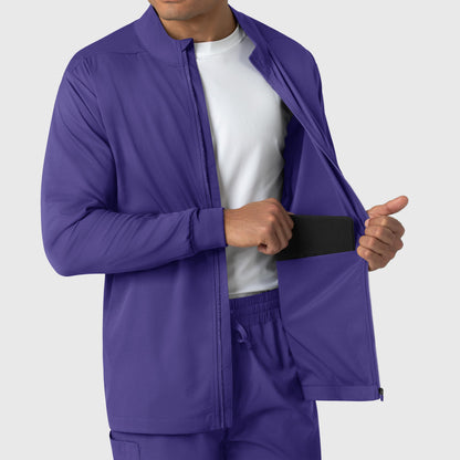 Boundless 8351 Men's Warm Up Scrub Jacket Grape Model Image Alternate | Wink