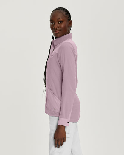 FIT 456 FIT Women's 3 Pocket Warm Up Scrub Jacket Mauve Shadows Image