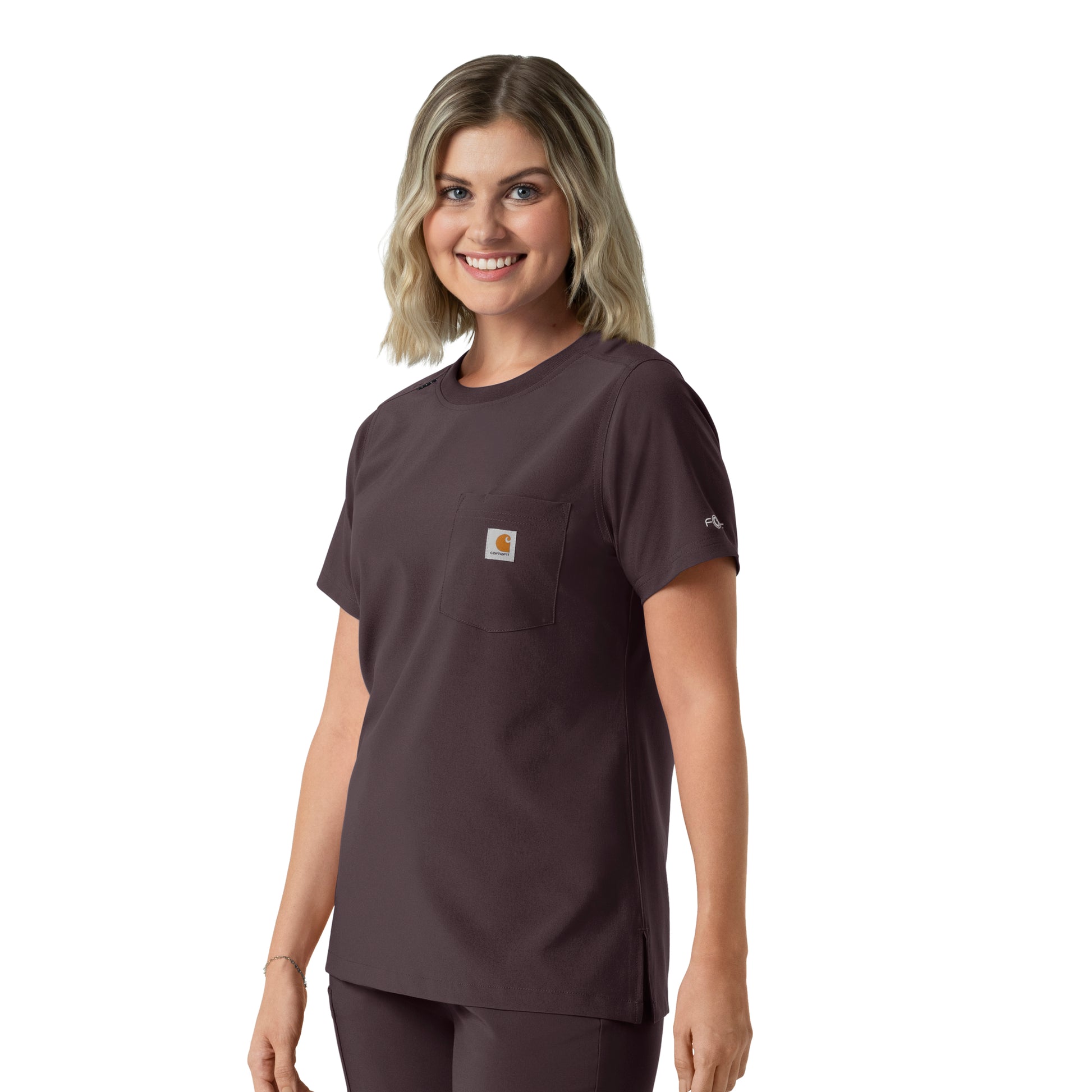 Force Cross-Flex C13510 Women's Crew Neck Scrub Top Dark Sepia