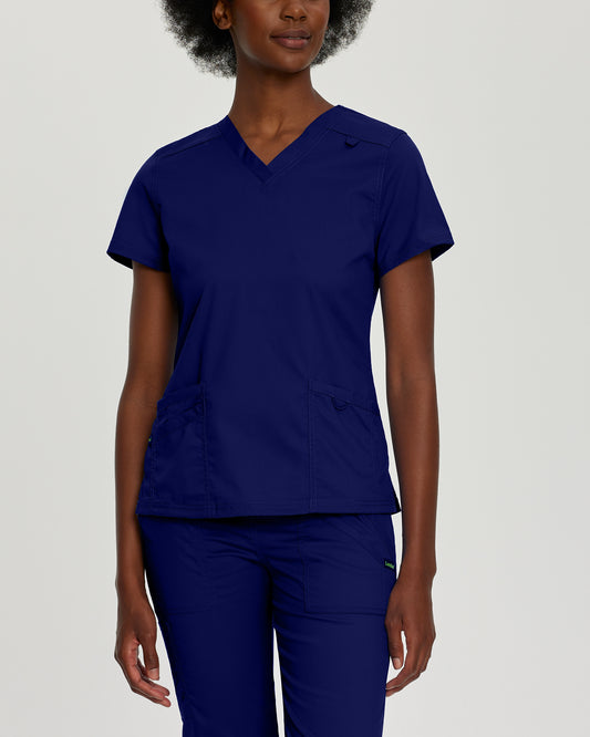 ProFlex 4160 Women's 3 Pocket V Neck Scrub Top True Navy Image