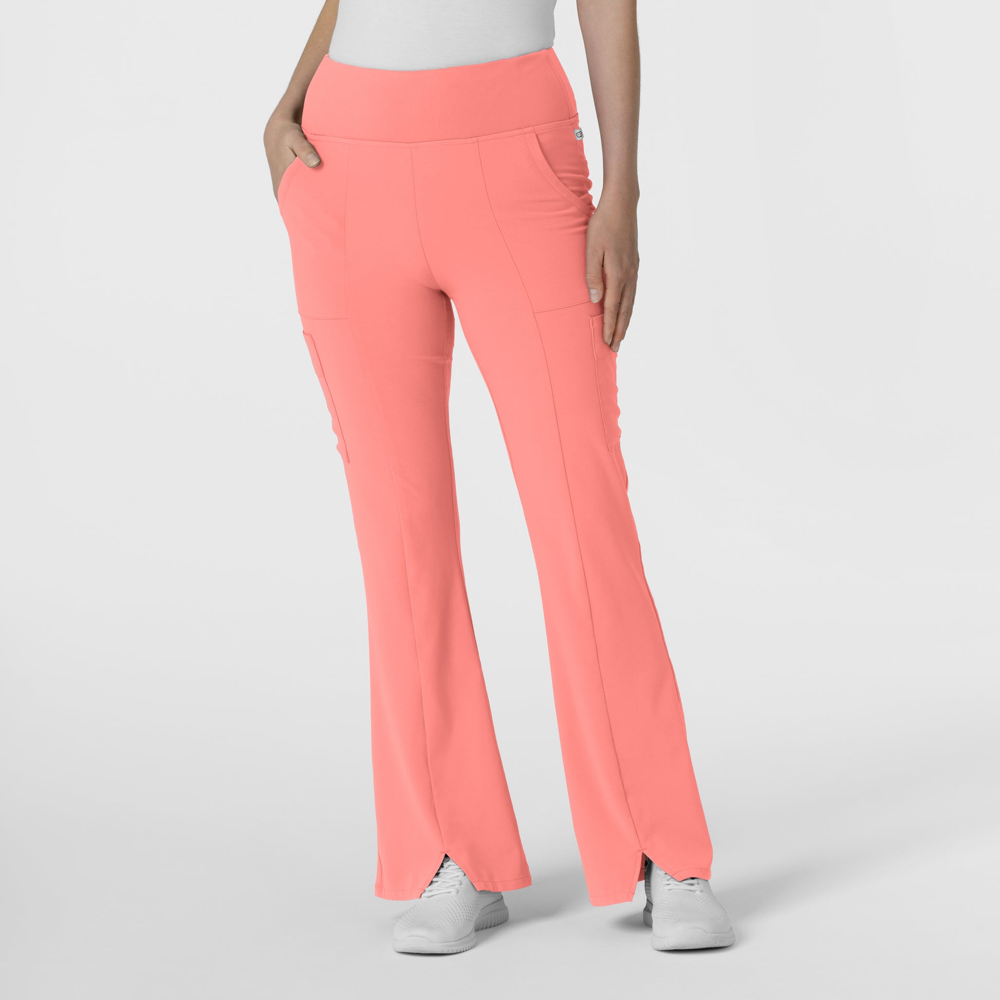 RENEW 5534 Women's Cargo Flare Scrub Pants Paradise Pink