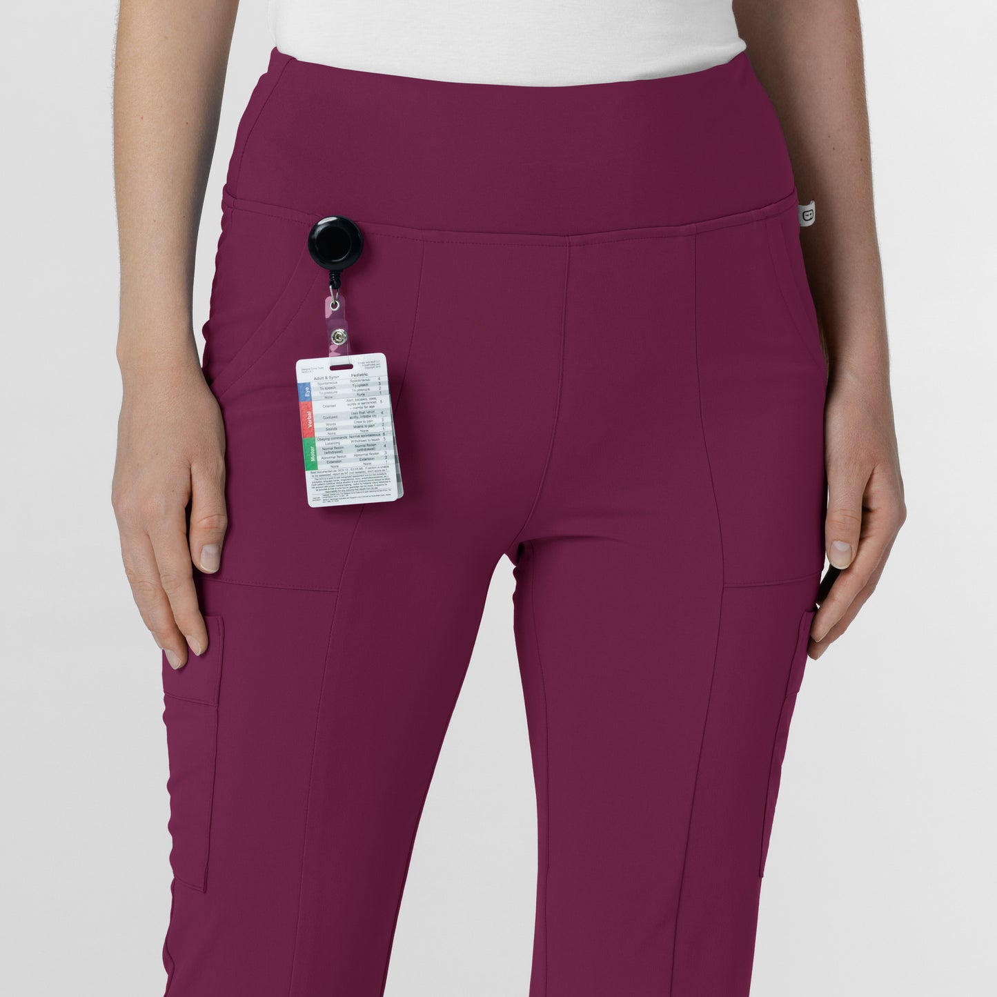 RENEW 5534 Cargo Flare Scrub Pants Wine Model Image Alternate | Wink