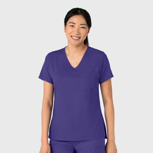 Boundless 6151 Tuck-In Scrub Top Grape Model Image Right Side | Wink