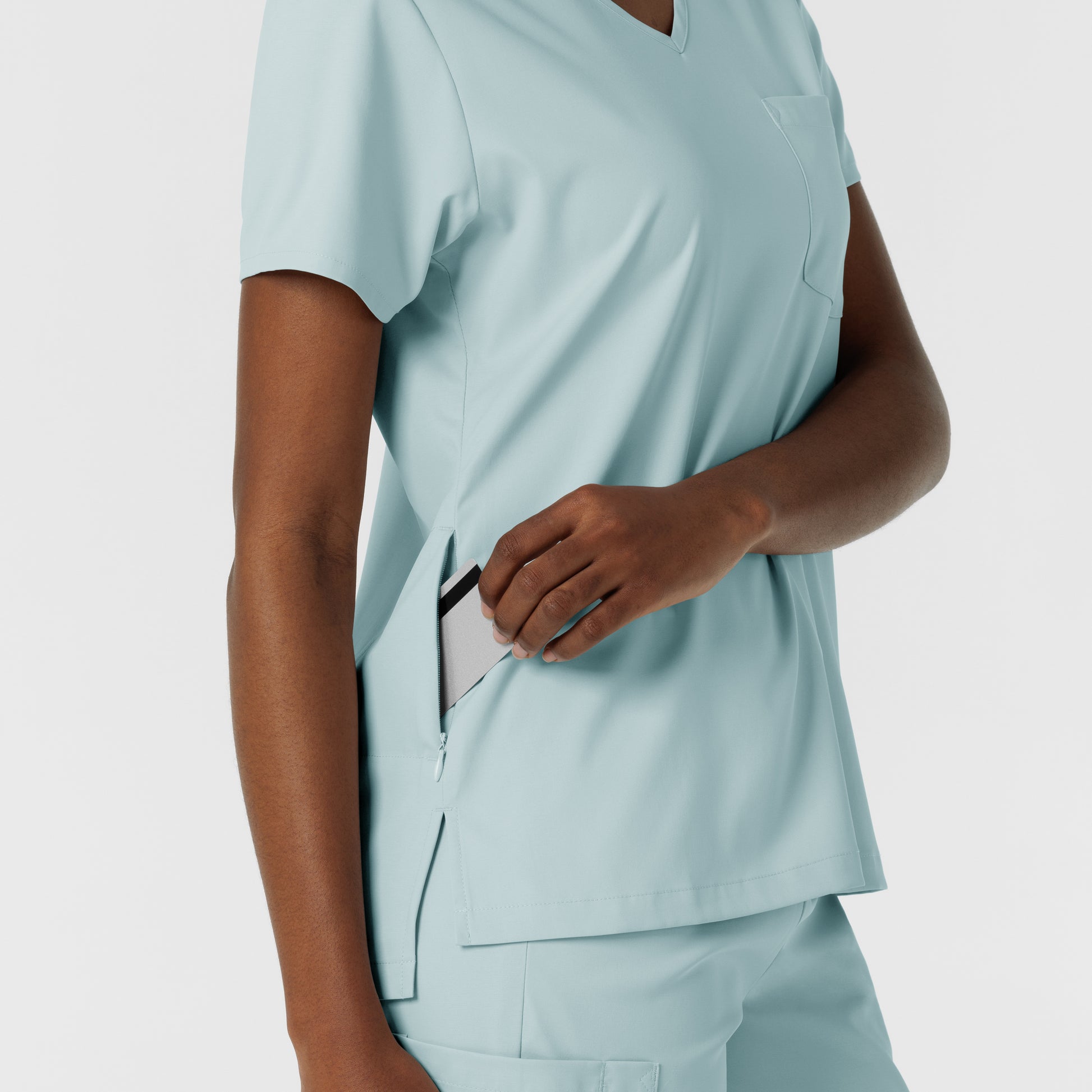 Boundless 6151 Tuck-In Scrub Top Sky Blue Model Image Alternate | Wink