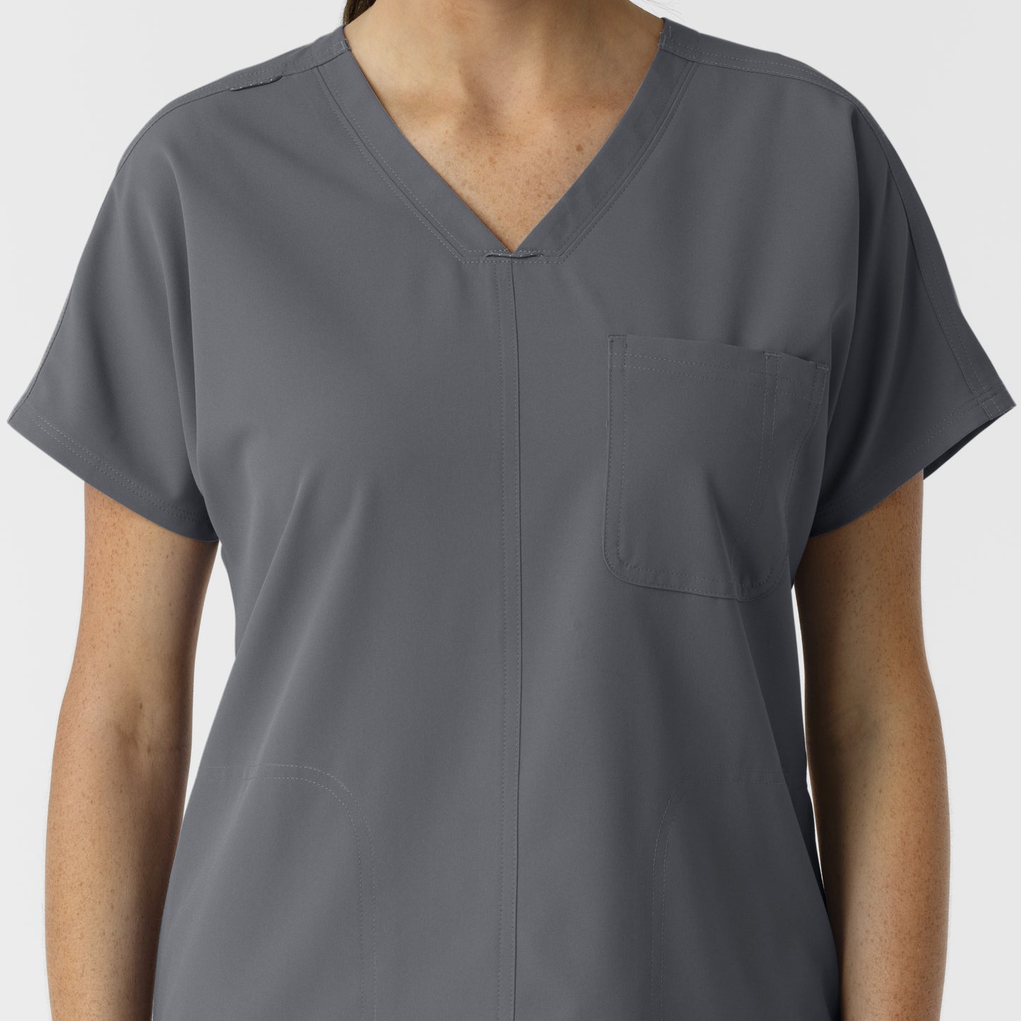 NURTUR 6280 Women's Drop Shoulder Tunic Scrub Top Pewter