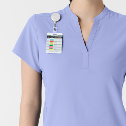 RENEW 6734 Mandarin Collar Scrub Top Ceil Blue Model Image Alternate | Wink