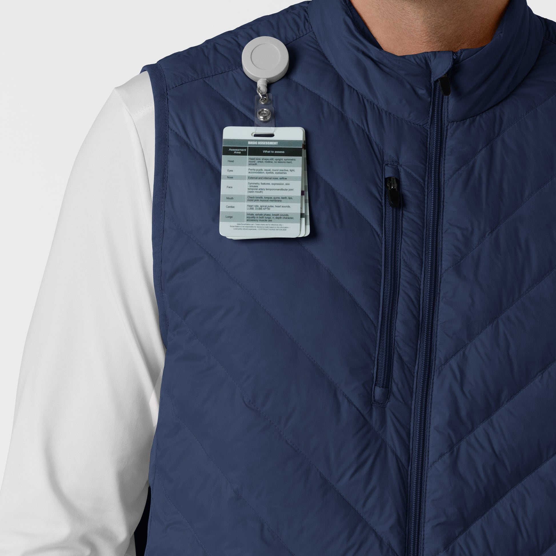 Layers 8377 Men's Quilted Scrub Vest Navy Model Image Alternate | Wink