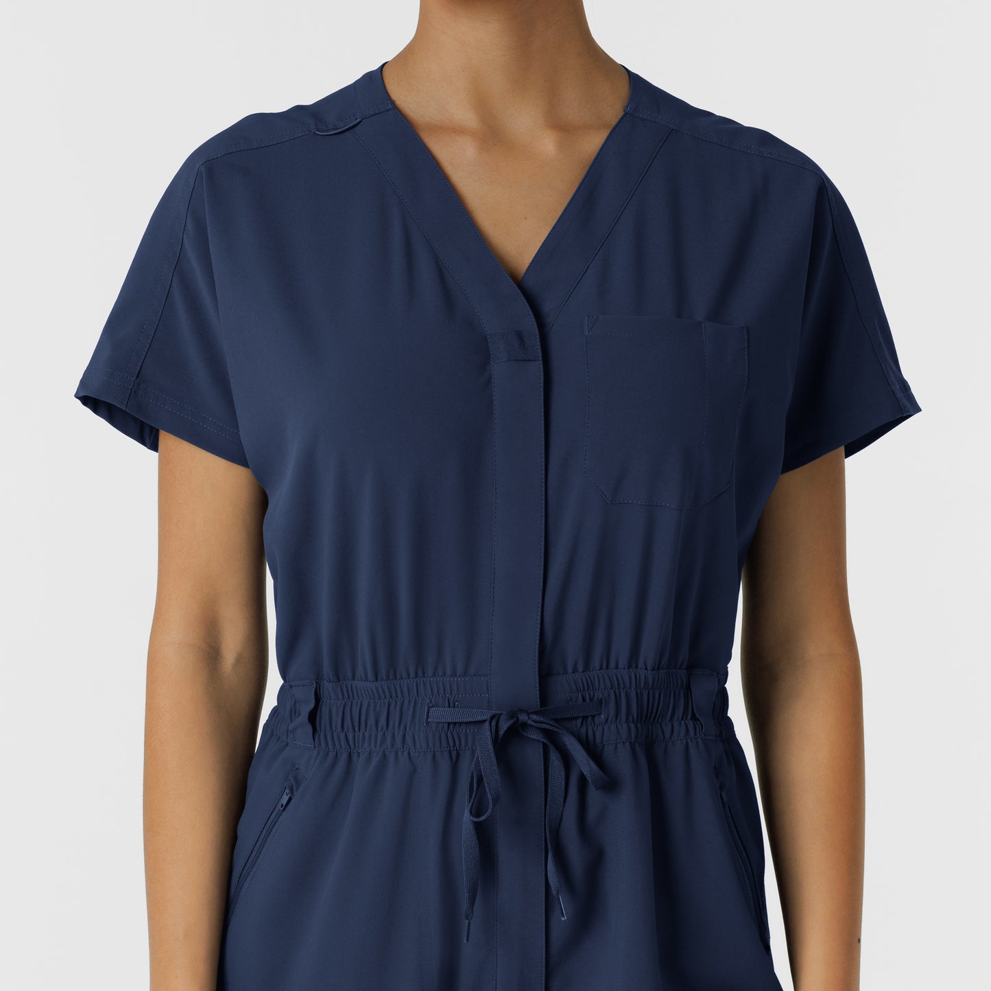 RENEW 3234 Cargo Jogger Scrub Jumpsuit Navy Model Image Left Side | Wink