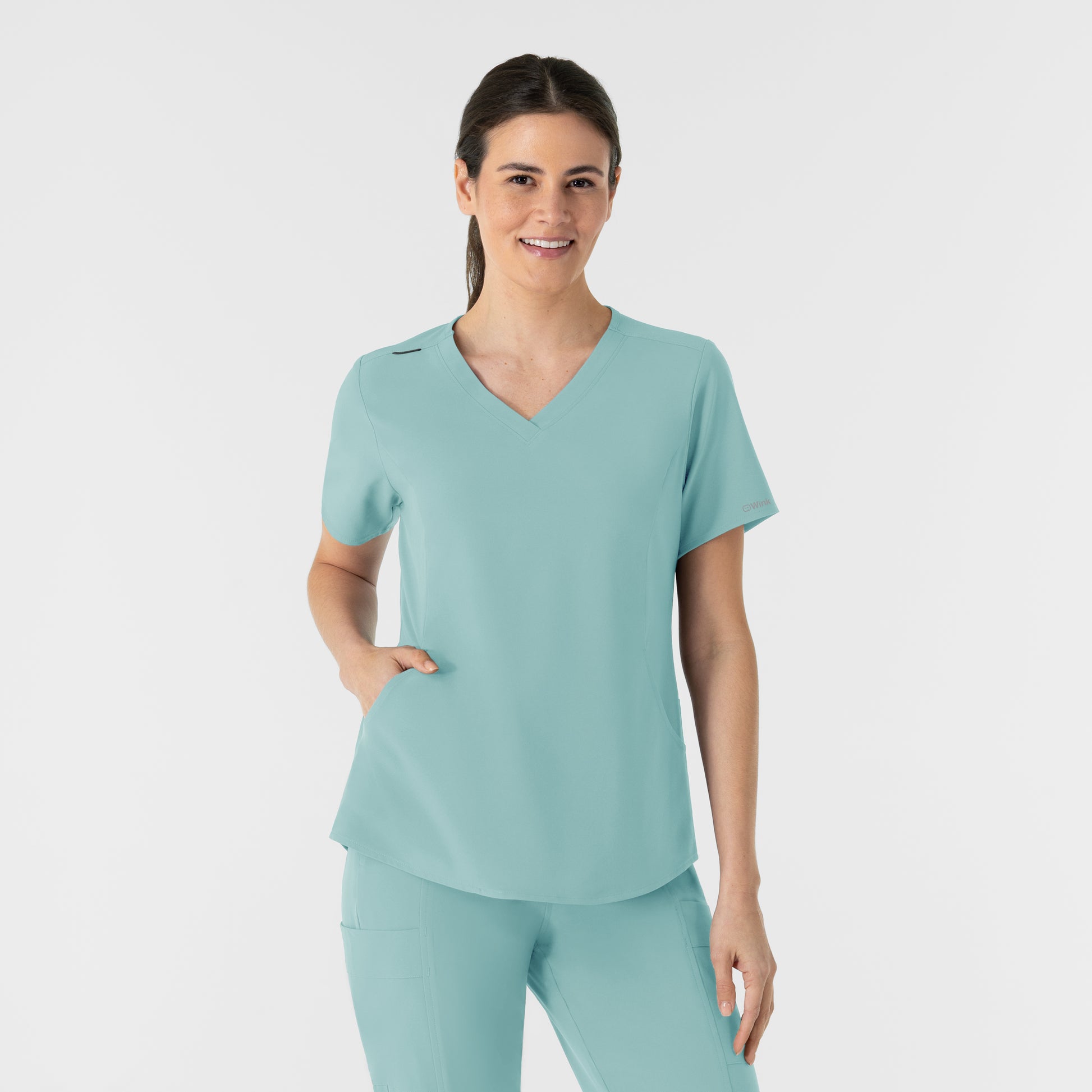 RENEW 6254 Women's V-Neck Scrub Top Coastal Blue