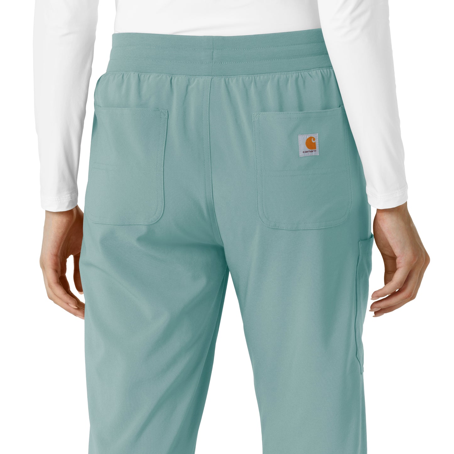 Force Cross-Flex C53310 Boot Cut Scrub Pants Summer Blue Model Image Alternate | Carhartt