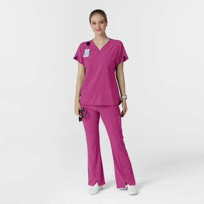 RENEW 5534 Cargo Flare Scrub Pants Raspberry Model Image Alternate | Wink