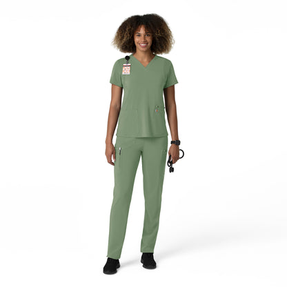 Force Cross-Flex C53210 Women's Straight Leg Cargo Scrub Pants Green Slate