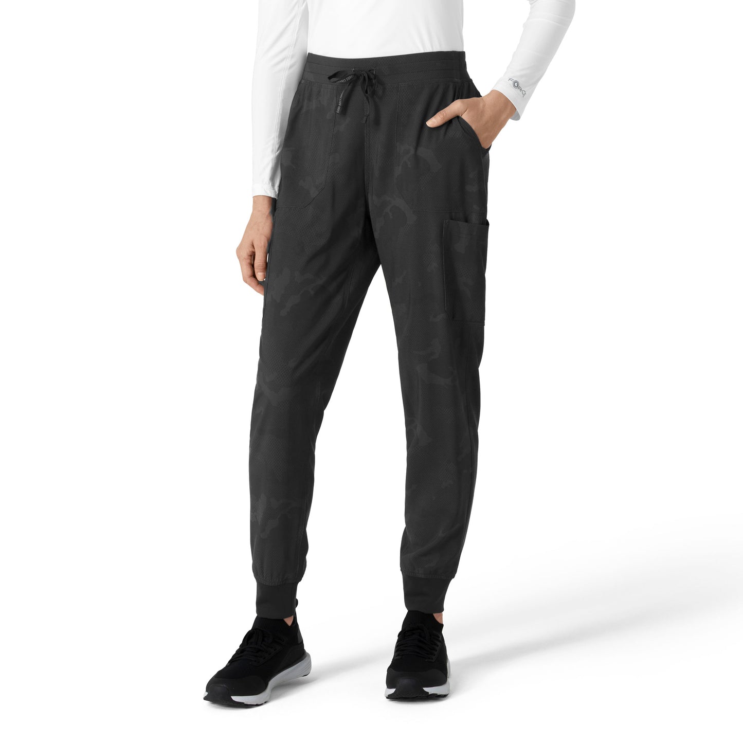 Carhartt Prints C53114 Women's Printed Cargo Jogger Scrub Pants Caring Camo Black