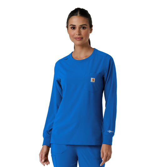 Force Cross-Flex C13610 Women's Crew Neck Long Sleeve Scrub Top Royal