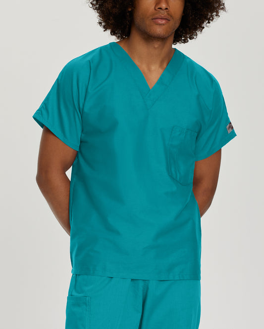 Scrub Zone 71221 Unisex 1 Pocket V Neck Scrub Top Teal Image