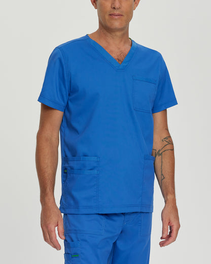 ProFlex 4253 Men's 4 Pocket V Neck Scrub Top Royal Image