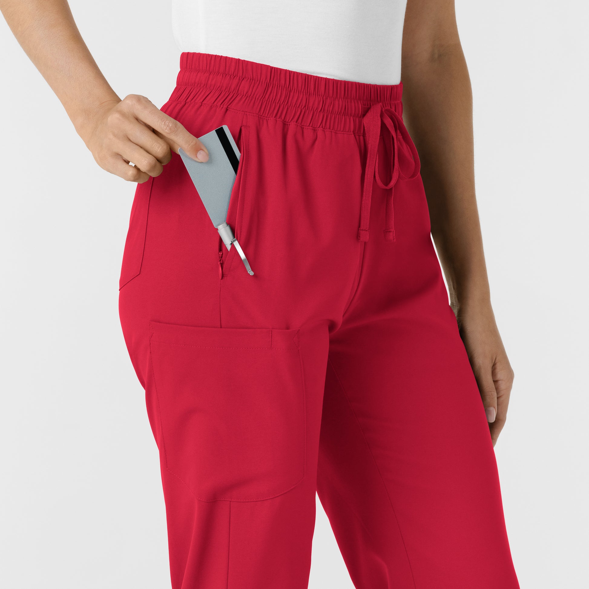 Boundless 5251 Bootcut Scrub Pants Red Model Image Alternate | Wink