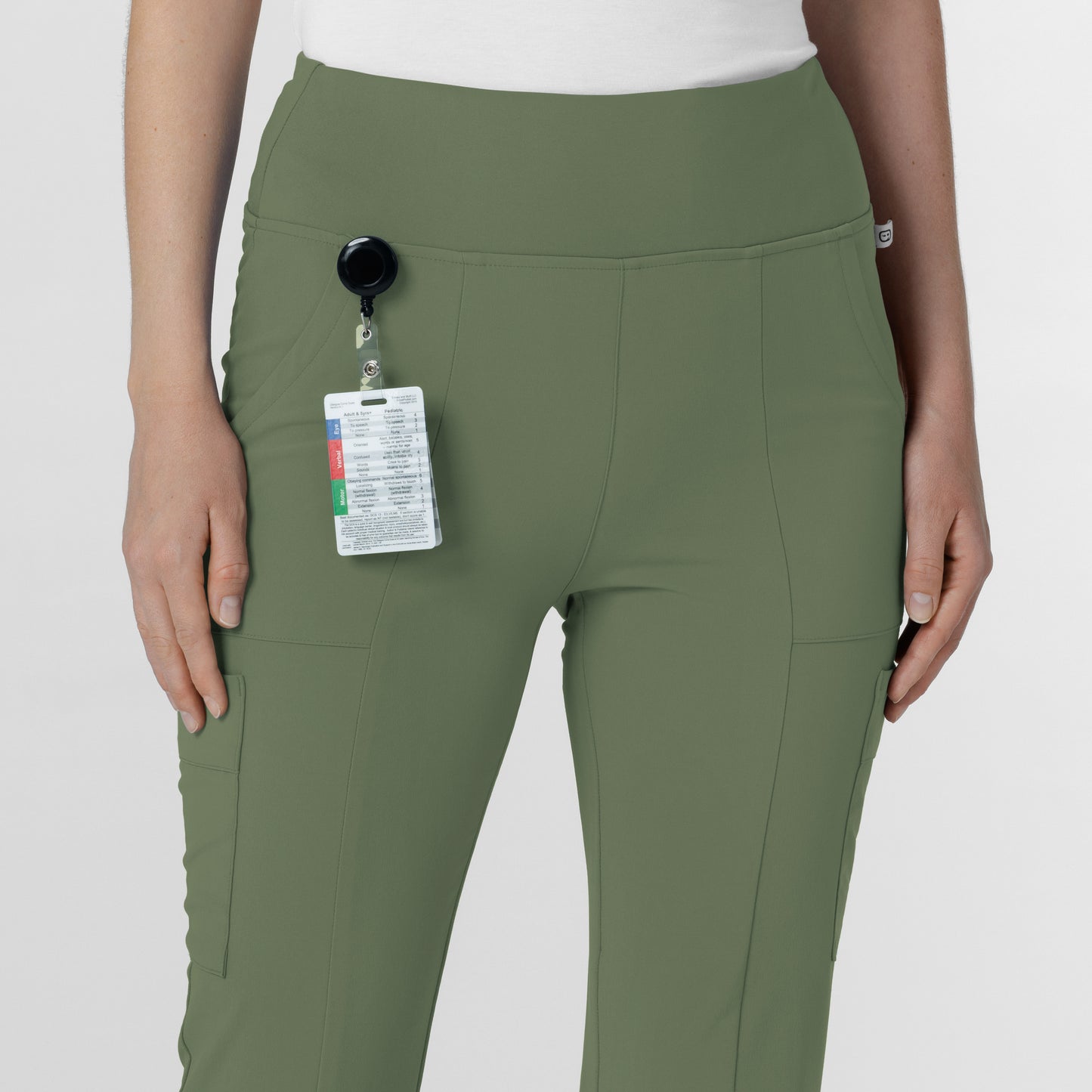 RENEW 5534 Cargo Flare Scrub Pants Olive Model Image Alternate | Wink