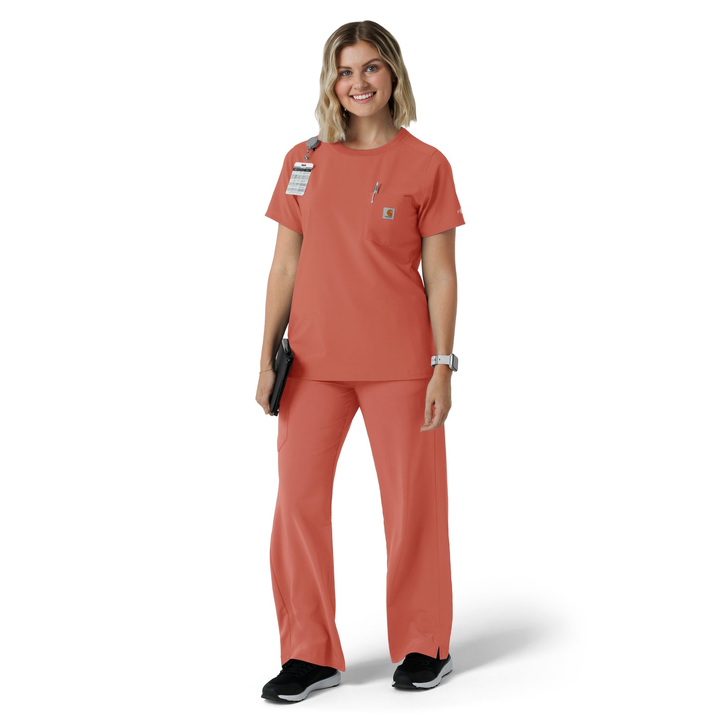 Force Cross-Flex C13510 Women's Crew Neck Scrub Top Dusty Cedar
