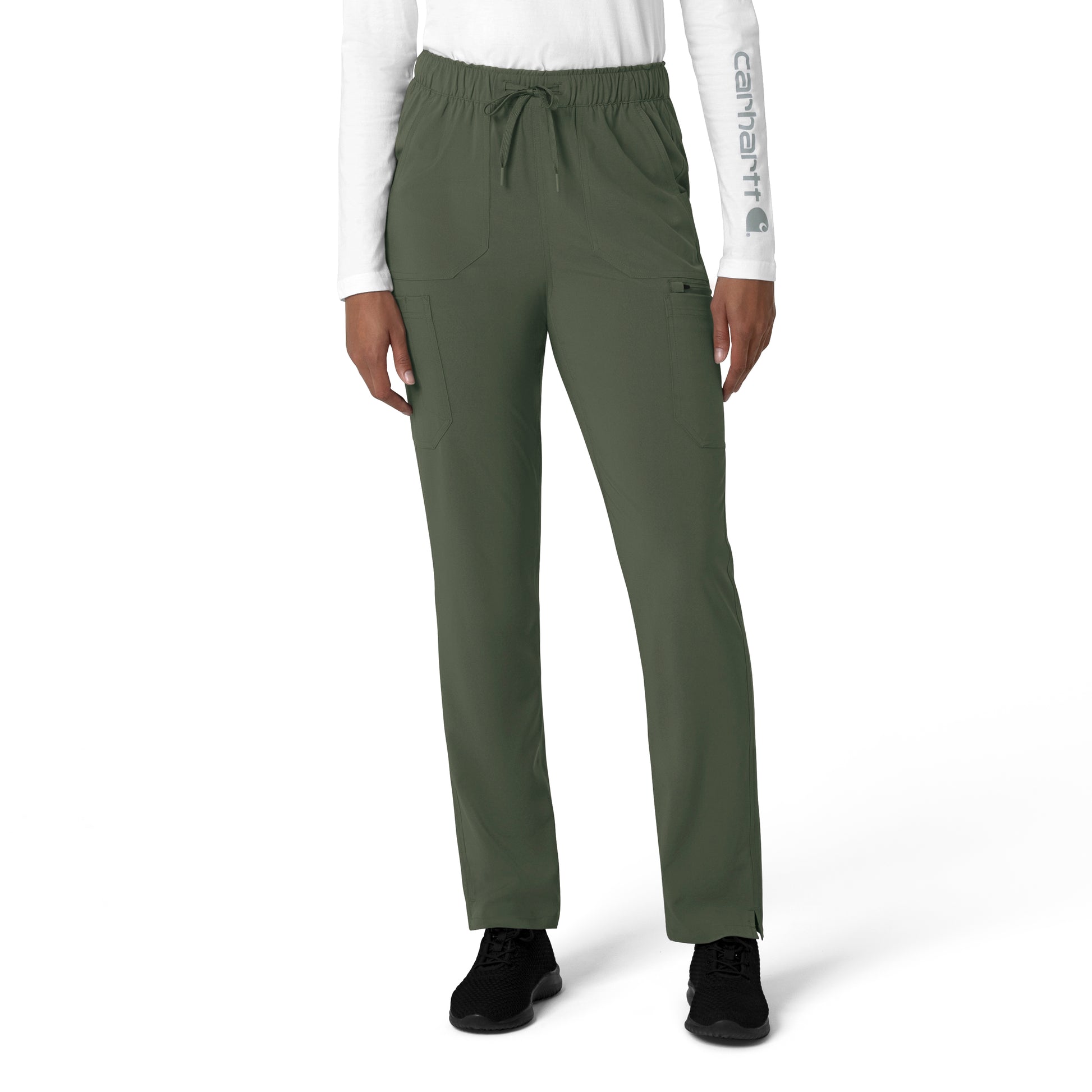 Force Cross-Flex C53210 Women's Straight Leg Cargo Scrub Pants Olive