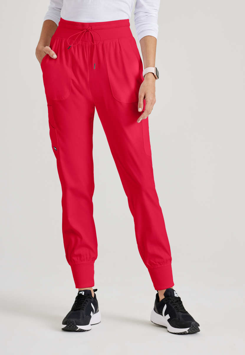 Greys Anatomy Stretch GRSP527 Carly Jogger Scarlet Red