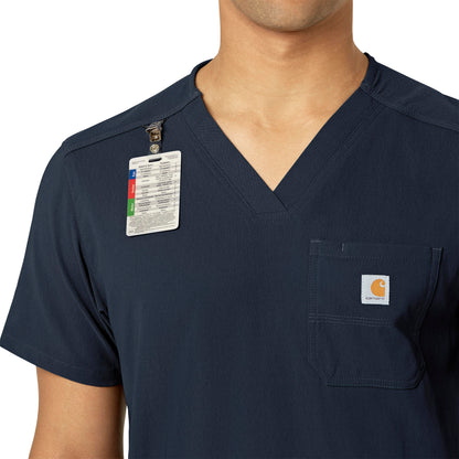 Rugged Flex Peak C15037 Men's 5-Pocket V-Neck Scrub Top Navy Model Image Alternate | Carhartt