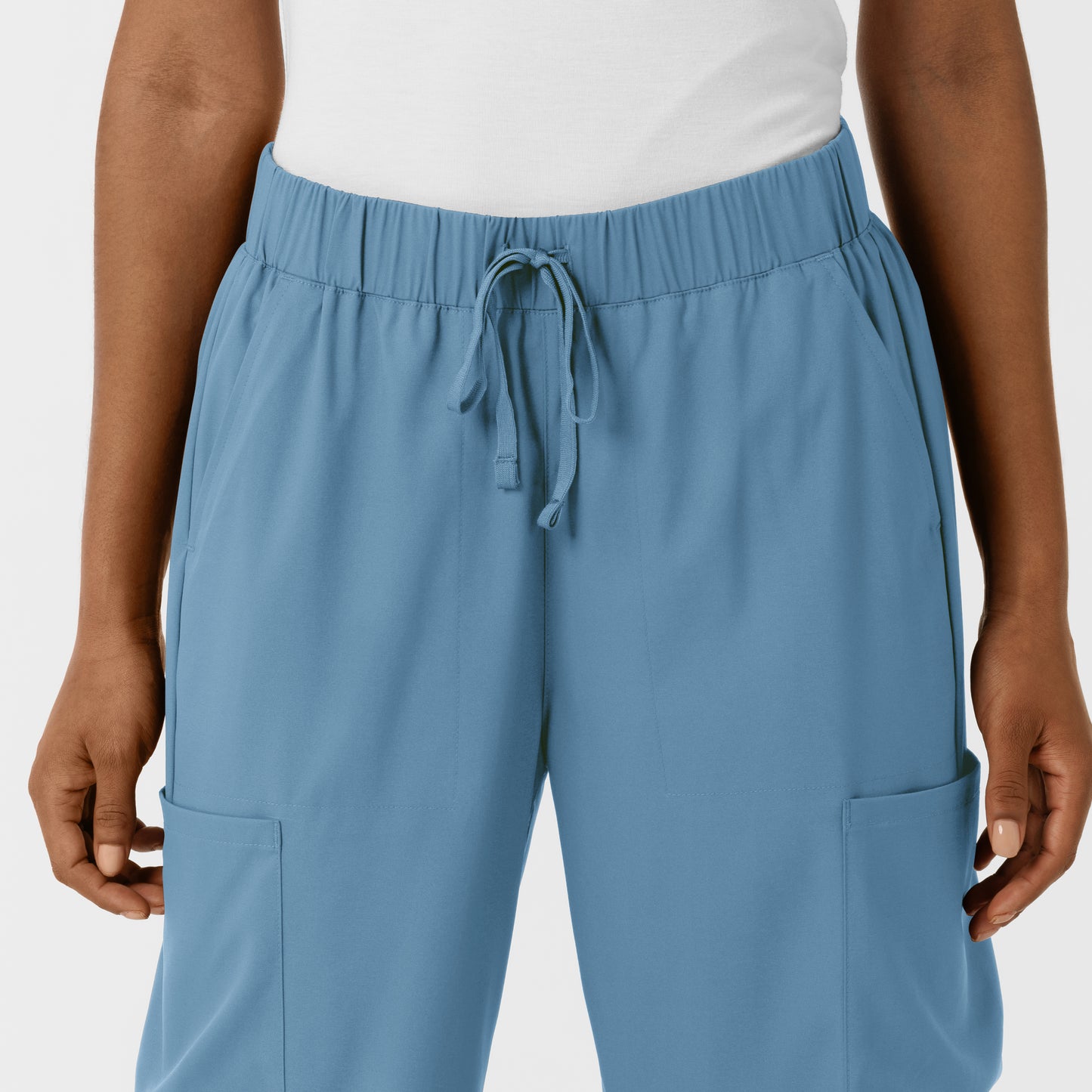 Boundless 5451 Women's Classic Wide Leg Cargo Scrub Pants Pacific Blue