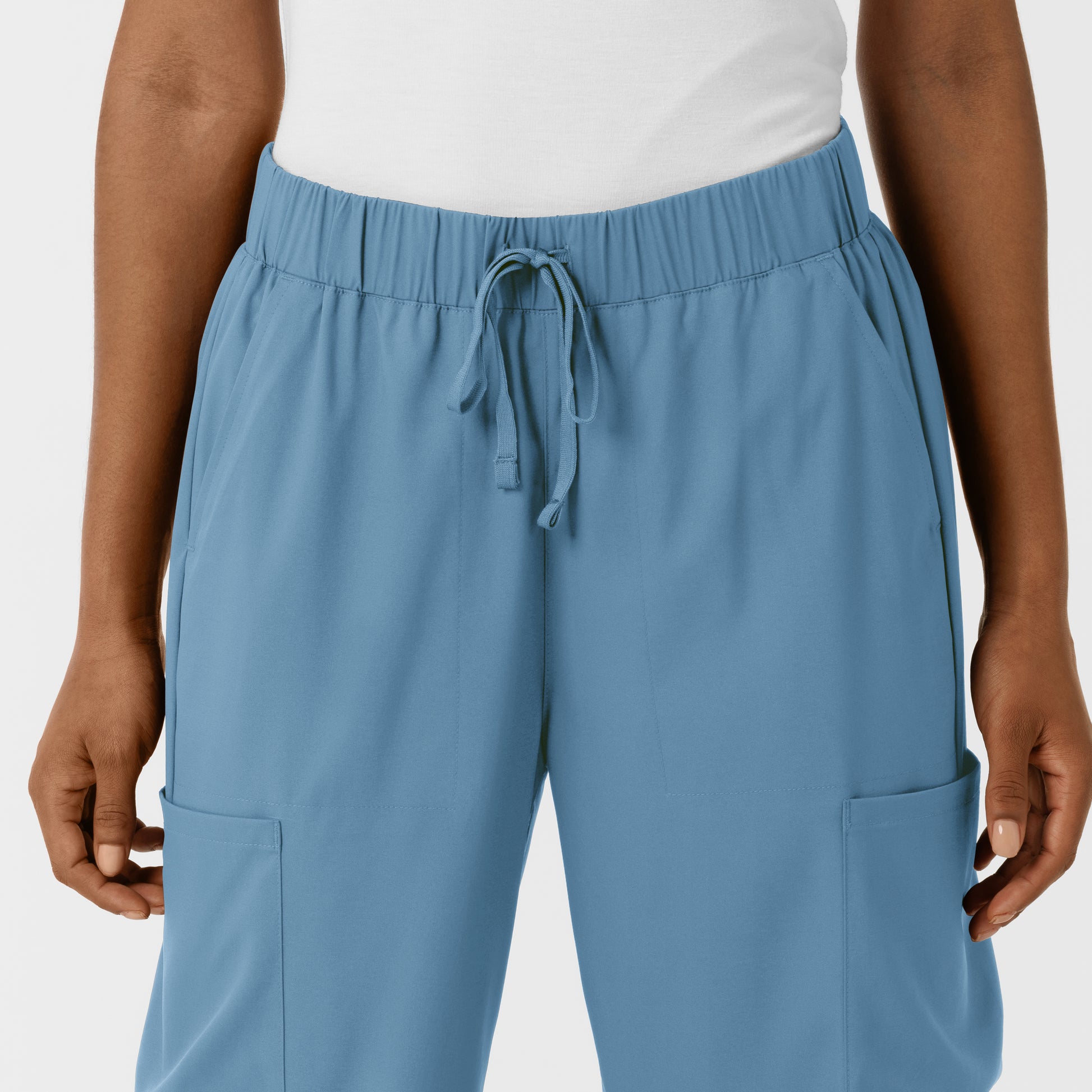 Boundless 5451 Women's Classic Wide Leg Cargo Scrub Pants Pacific Blue