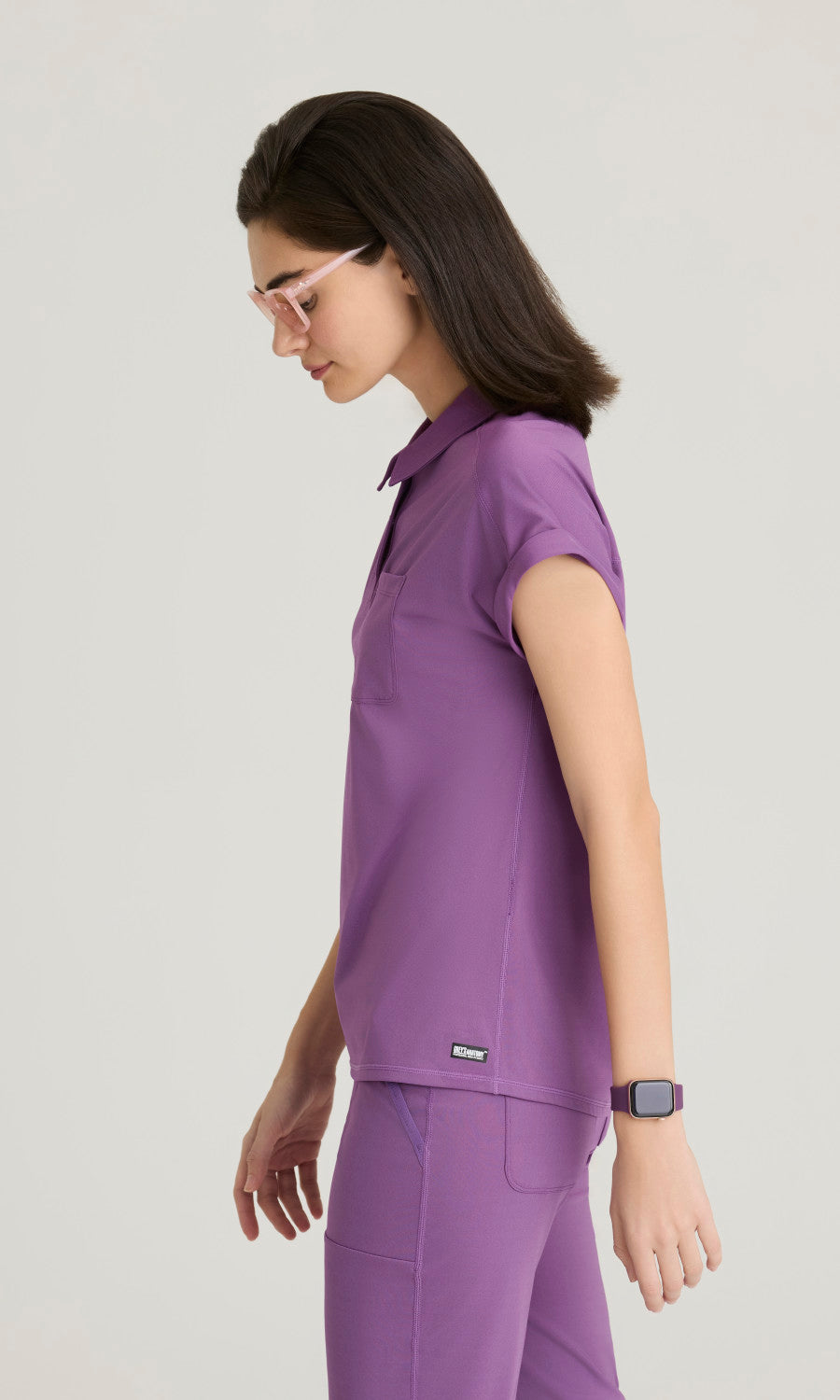 Grey's Anatomy Knit Stretch GRST254 Renew Knit Top Imperial Violet