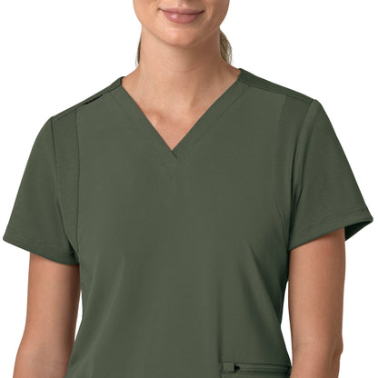 Force Cross-Flex C13210 Women's Flex Panel V-Neck Scrub Top Olive