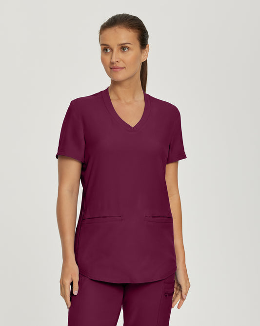 Forward LT100 Women's 3 Pocket V Neck Scrub Top Wine Image