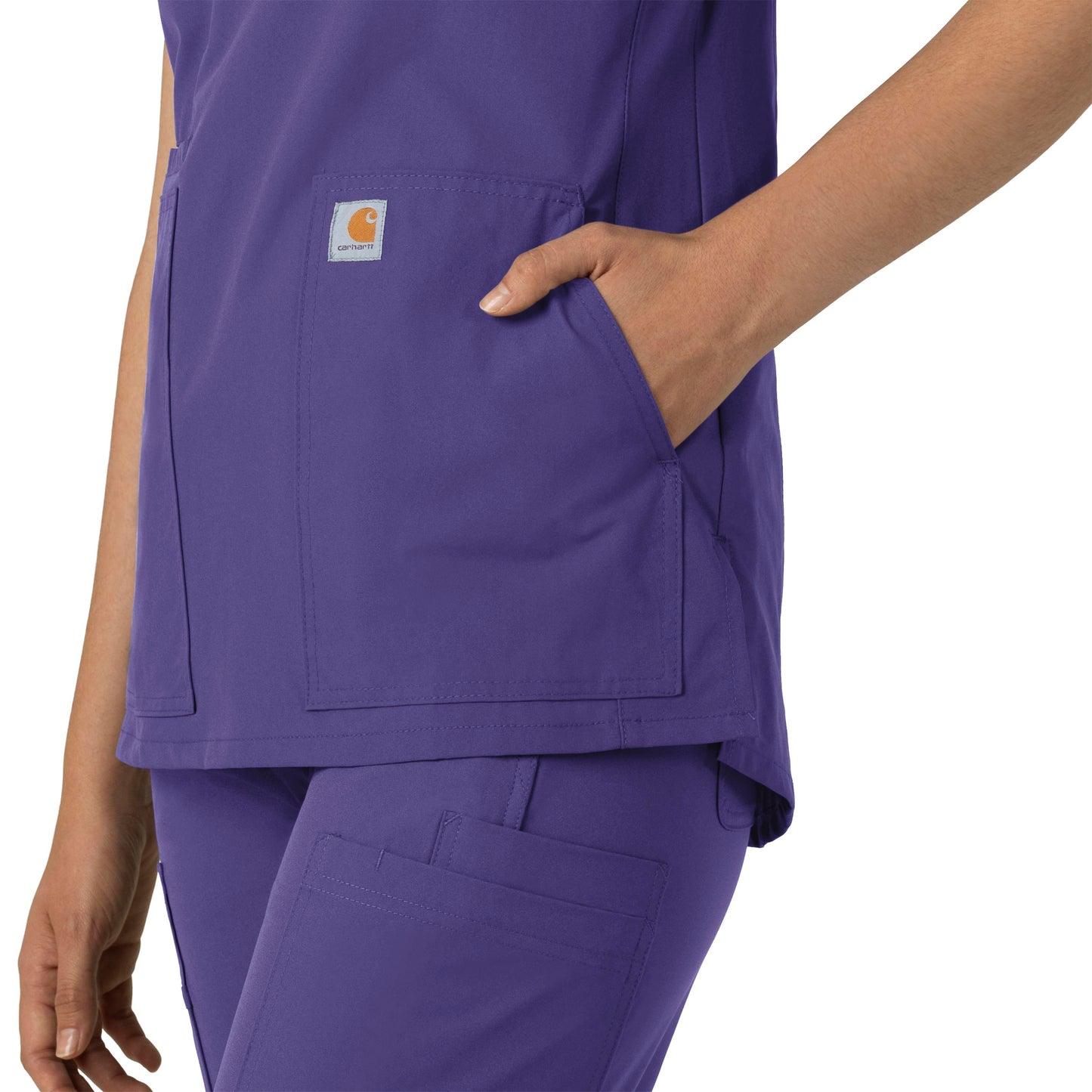 Force Essentials C12213 Notch Neck Tunic Scrub Top Grape Model Image Alternate | Carhartt