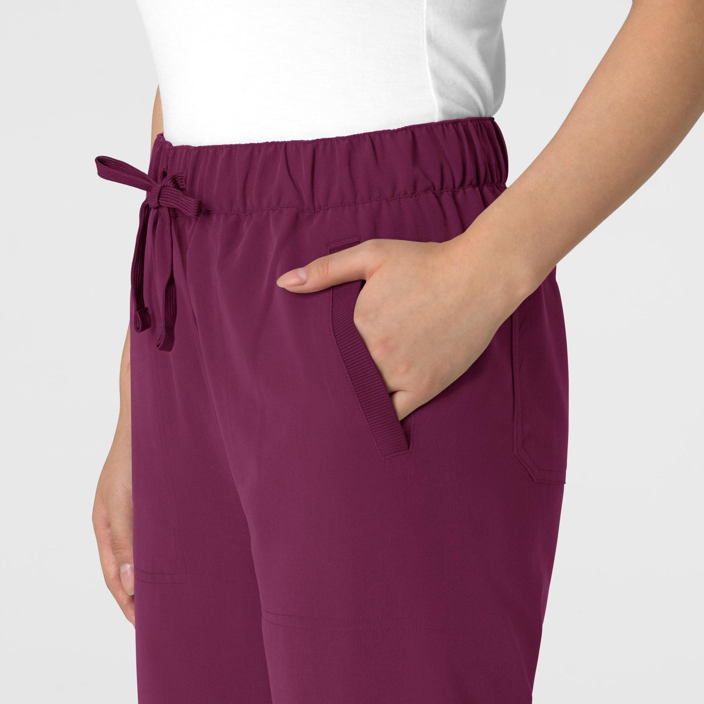 Nova 5232 Stovepipe High-Low Hem Scrub Pants Wine Model Image Alternate | Wink