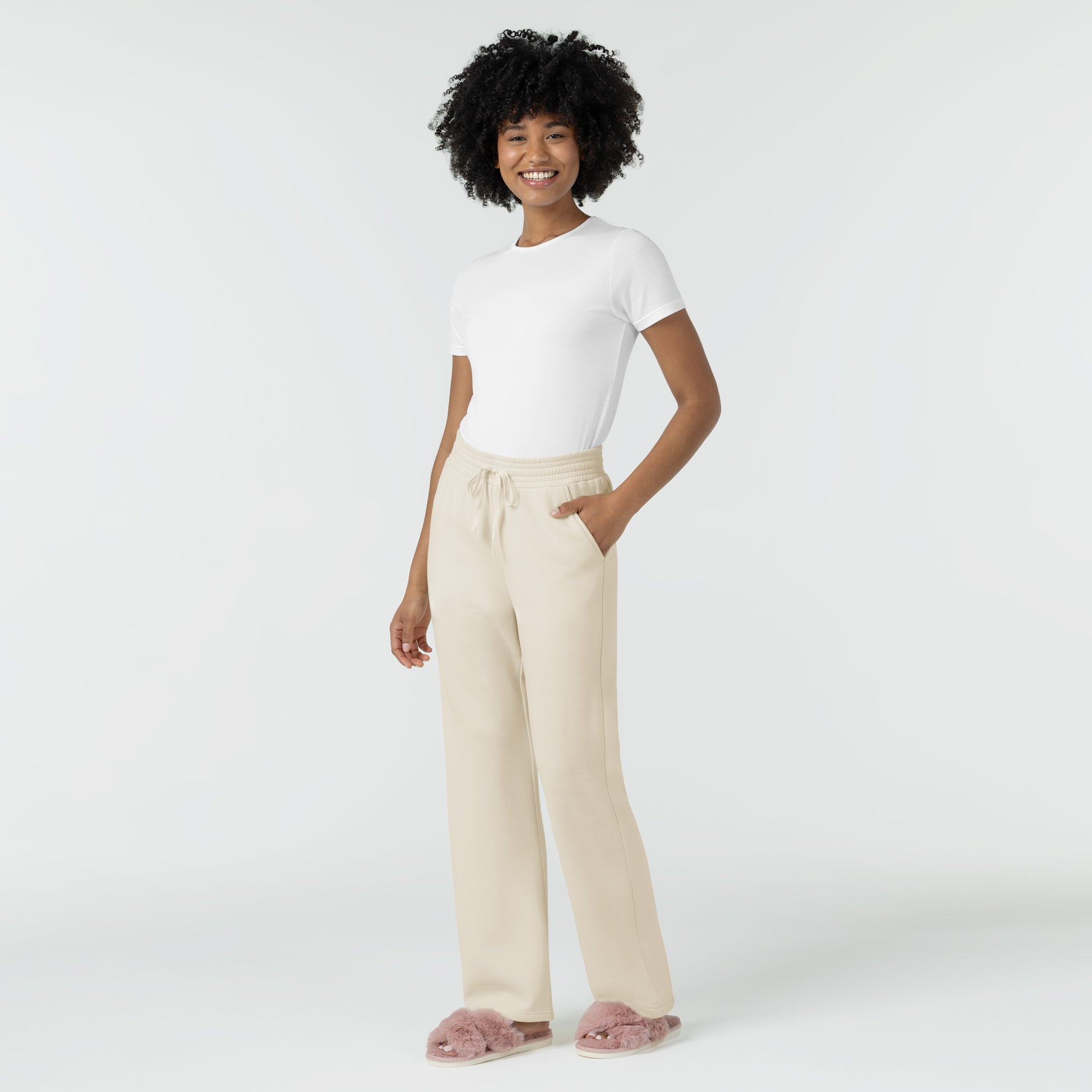 Unwind & Lounge 5189 Women's Wide Leg Pants Birch