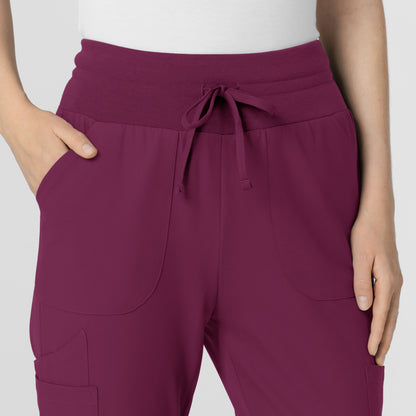 Thrive 5522 Convertible Stirrup Jogger Scrub Pants Wine Model Image Left Side | Wink