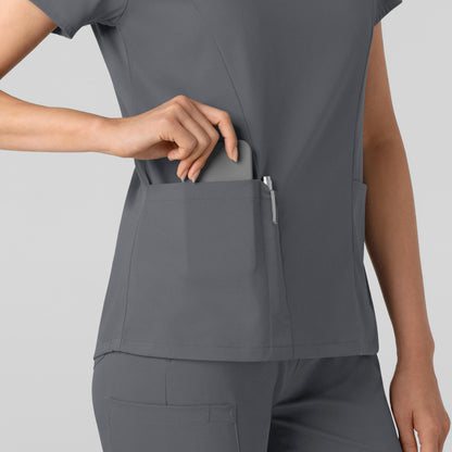 Boundless 6251 2-Pocket V-Neck Scrub Top Pewter Model Image Alternate | Wink