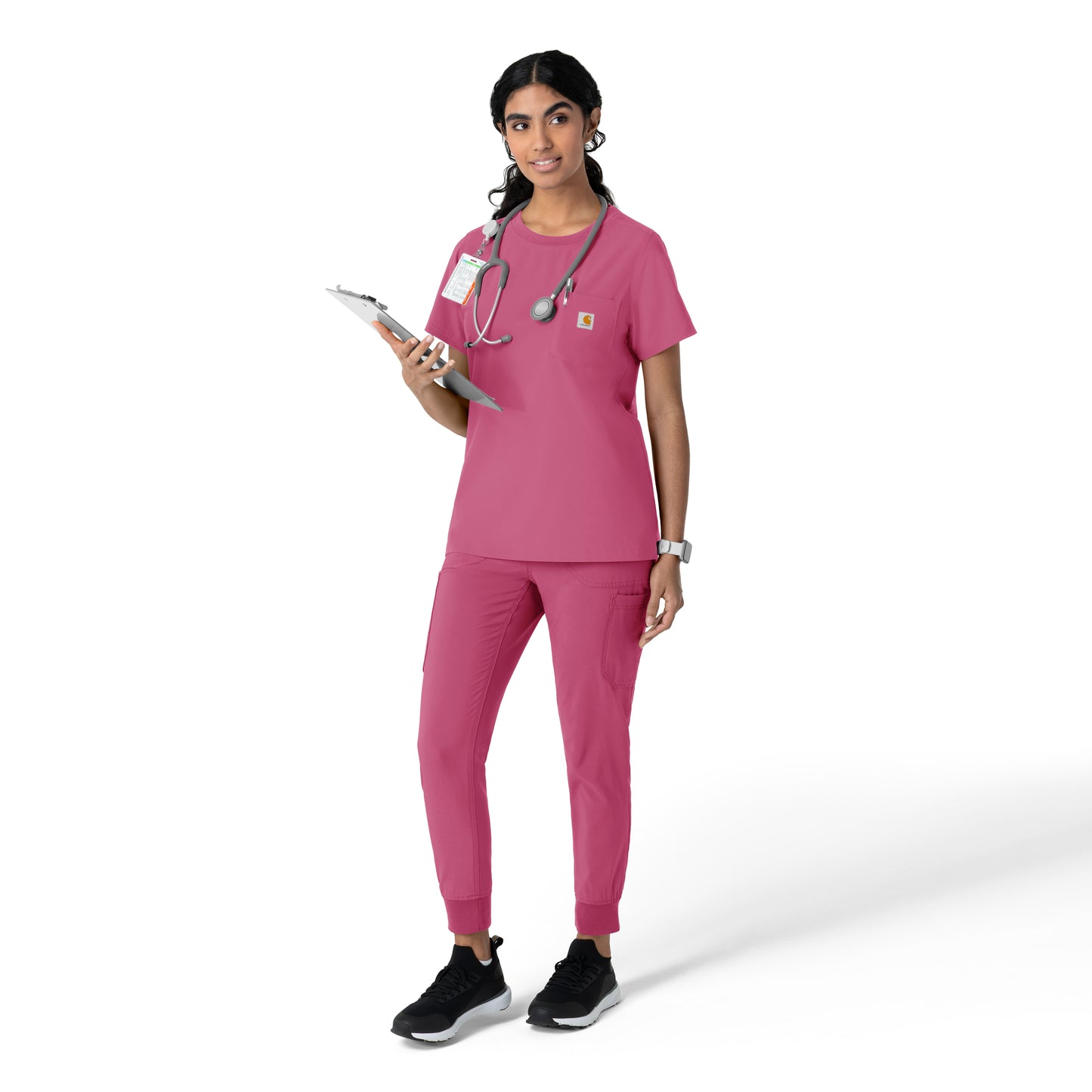 Force Cross-Flex C13510 Women's Crew Neck Scrub Top Electric Fuschia