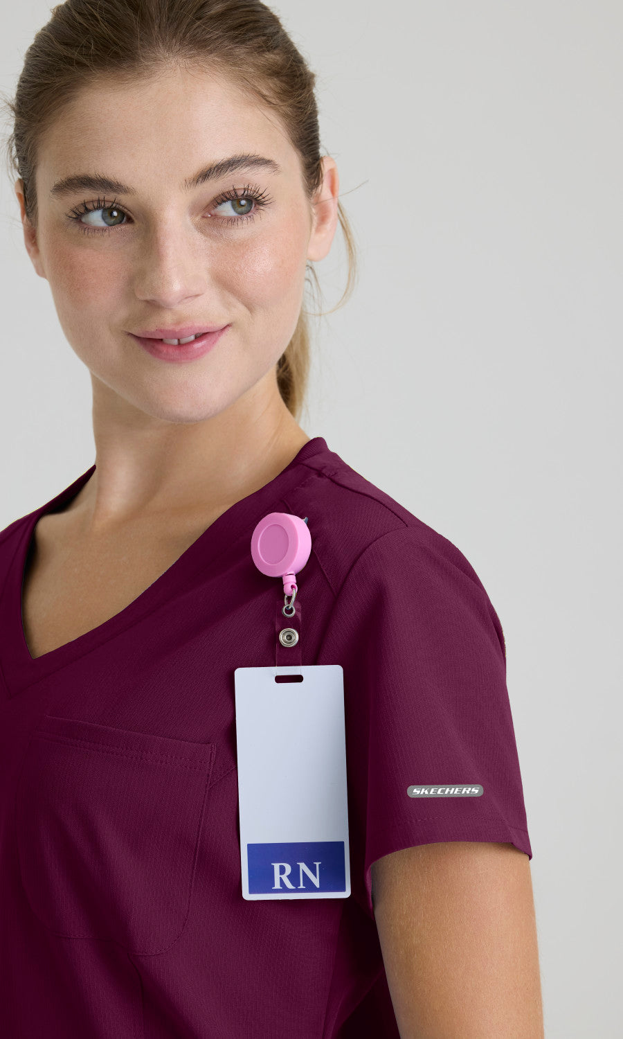 Skechers SKT147 Dignity Scrub Top Wine