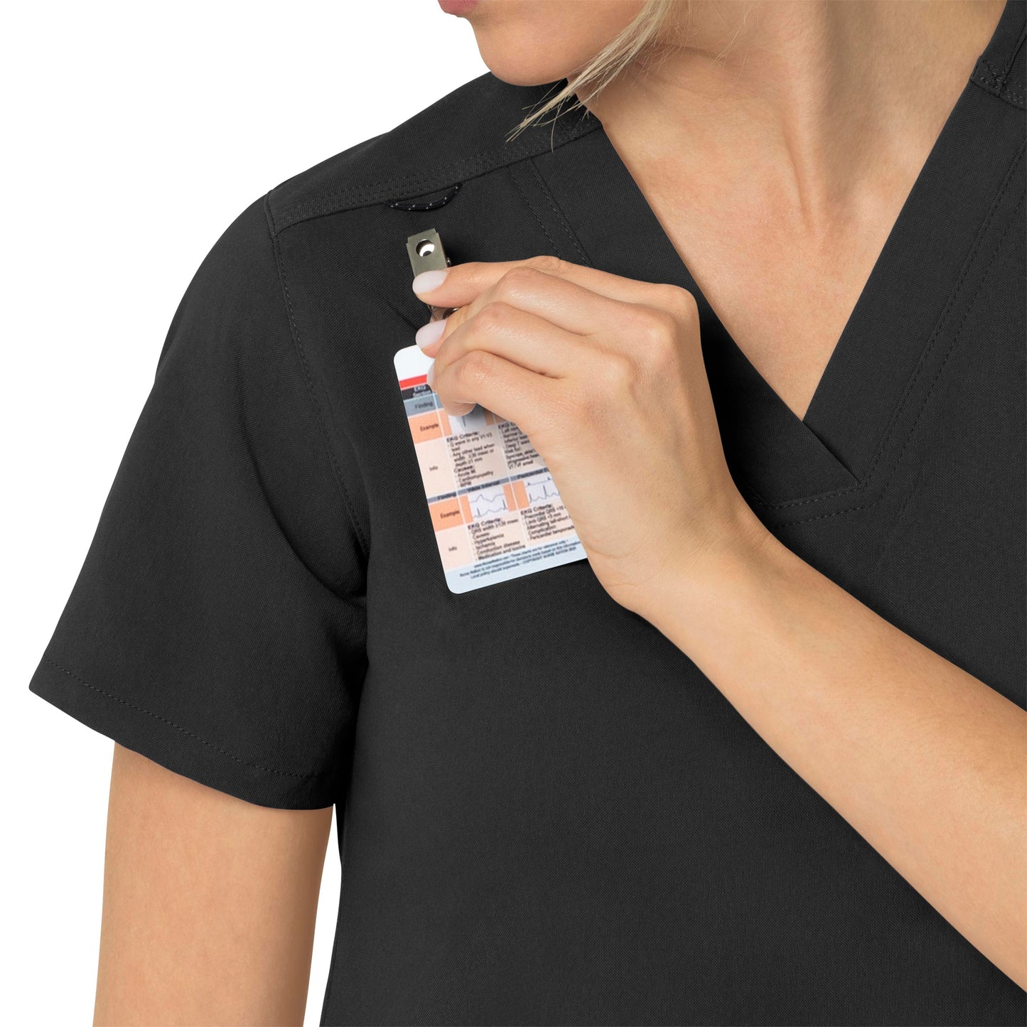 Rugged Flex Peak C12237 4-Pocket V-Neck Scrub Top Black Model Image Alternate | Carhartt