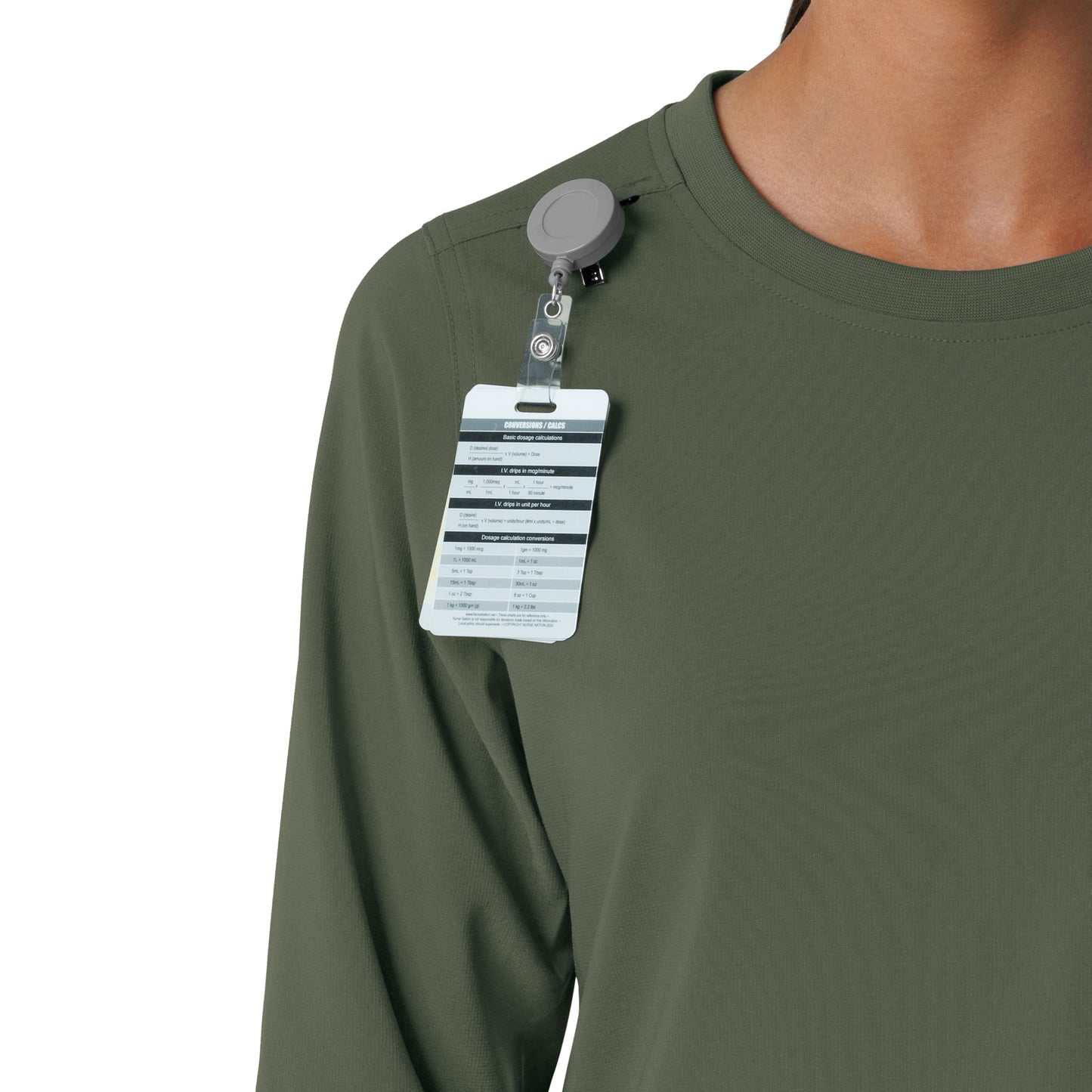 Force Cross-Flex C13610 Women's Crew Neck Long Sleeve Scrub Top Olive