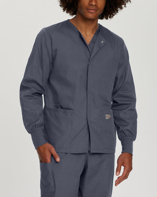 Scrub Zone 75231 Unisex 3 Pocket Warm Up Scrub Jacket Steel Grey Image